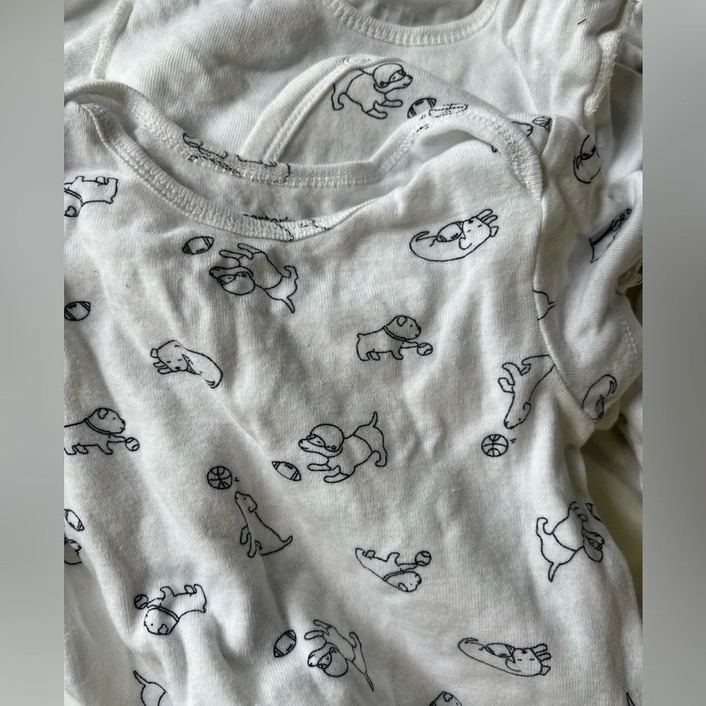 Carters Baby Boy Onesie 6 Tee Tops Short Sleeve & sleeveless white and navy